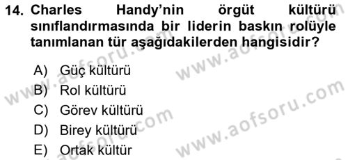 Kurumiçi Halkla İlişkiler Dersi Ara Sınavı Deneme Sınav Soruları 14. Soru