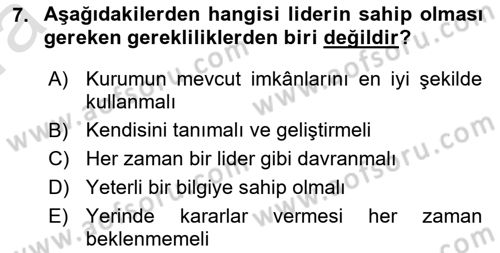 Kurumiçi Halkla İlişkiler Dersi Ara Sınavı Deneme Sınav Soruları 7. Soru
