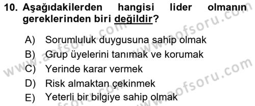 Kurumiçi Halkla İlişkiler Dersi 2020 - 2021 Yılı Yaz Okulu Sınav Soruları 10. Soru