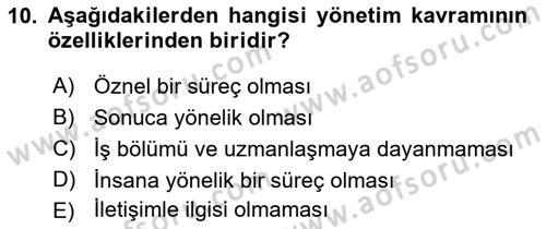 Kurumiçi Halkla İlişkiler Dersi 2021 - 2022 Yılı (Vize) Ara Sınav Soruları 10. Soru