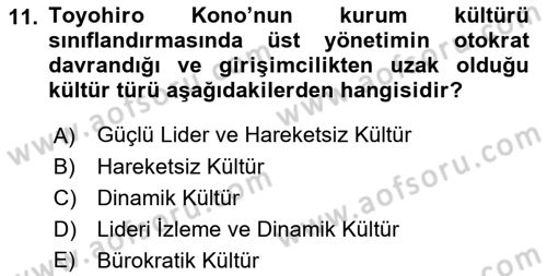 Kurumiçi Halkla İlişkiler Dersi 2021 - 2022 Yılı (Vize) Ara Sınav Soruları 11. Soru