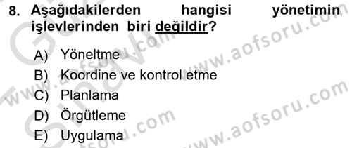 Kurumiçi Halkla İlişkiler Dersi Ara Sınavı Deneme Sınav Soruları 8. Soru