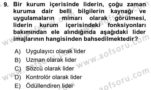 Kurumiçi Halkla İlişkiler Dersi Ara Sınavı Deneme Sınav Soruları 9. Soru