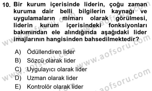 Kurumiçi Halkla İlişkiler Dersi 2021 - 2022 Yılı Yaz Okulu Sınav Soruları 10. Soru