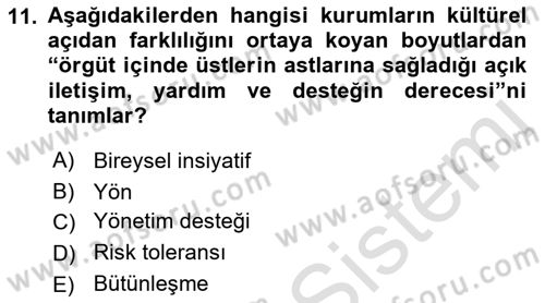 Kurumiçi Halkla İlişkiler Dersi 2021 - 2022 Yılı Yaz Okulu Sınav Soruları 11. Soru