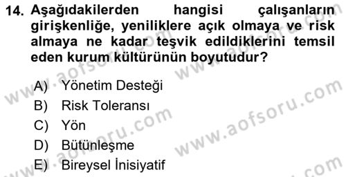 Kurumiçi Halkla İlişkiler Dersi Ara Sınavı Deneme Sınav Soruları 14. Soru