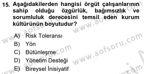 Kurumiçi Halkla İlişkiler Dersi Ara Sınavı Deneme Sınav Soruları 15. Soru