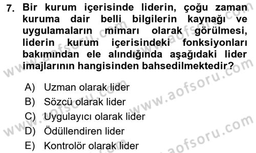 Kurumiçi Halkla İlişkiler Dersi Ara Sınavı Deneme Sınav Soruları 7. Soru