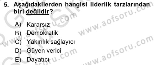 Kurumiçi Halkla İlişkiler Dersi 2022 - 2023 Yılı (Final) Dönem Sonu Sınav Soruları 5. Soru