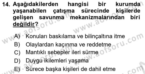 Kurumiçi Halkla İlişkiler Dersi 2022 - 2023 Yılı Yaz Okulu Sınav Soruları 14. Soru