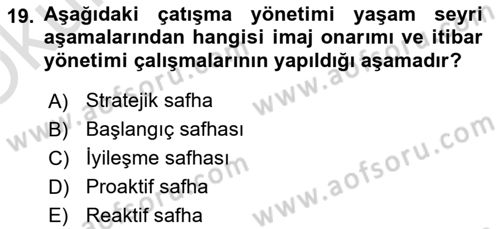 Kurumiçi Halkla İlişkiler Dersi 2022 - 2023 Yılı Yaz Okulu Sınav Soruları 19. Soru