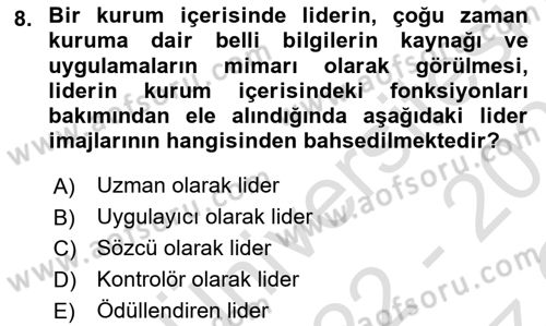 Kurumiçi Halkla İlişkiler Dersi 2022 - 2023 Yılı Yaz Okulu Sınav Soruları 8. Soru