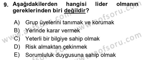 Kurumiçi Halkla İlişkiler Dersi 2022 - 2023 Yılı Yaz Okulu Sınav Soruları 9. Soru