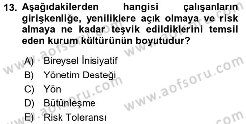Kurumiçi Halkla İlişkiler Dersi 2023 - 2024 Yılı (Vize) Ara Sınav Soruları 13. Soru