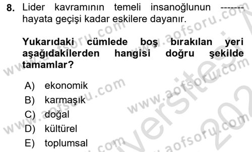 Kurumiçi Halkla İlişkiler Dersi Ara Sınavı Deneme Sınav Soruları 8. Soru