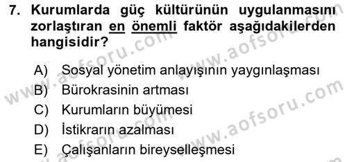 Kurumiçi Halkla İlişkiler Dersi 2023 - 2024 Yılı Yaz Okulu Sınav Soruları 7. Soru