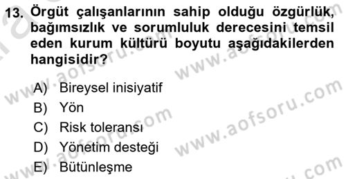 Kurumiçi Halkla İlişkiler Dersi Ara Sınavı Deneme Sınav Soruları 13. Soru