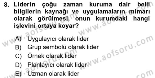 Kurumiçi Halkla İlişkiler Dersi Ara Sınavı Deneme Sınav Soruları 8. Soru