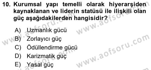 Kurumiçi Halkla İlişkiler Dersi 2024 - 2025 Yılı (Final) Dönem Sonu Sınav Soruları 10. Soru