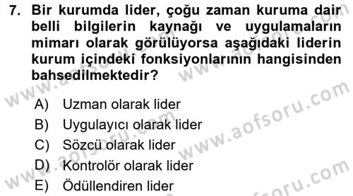 Kurumiçi Halkla İlişkiler Dersi 2025 - 2026 Yılı (Vize) Ara Sınav Soruları 7. Soru