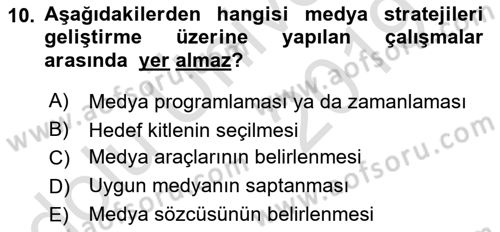 Lobicilik Ve Halkla İlişkiler Dersi 2018 - 2019 Yılı 3 Ders Sınav Soruları 10. Soru