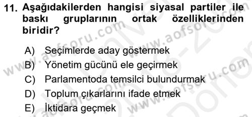 Lobicilik Ve Halkla İlişkiler Dersi 2018 - 2019 Yılı (Final) Dönem Sonu Sınav Soruları 11. Soru