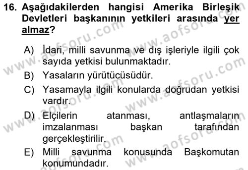 Lobicilik Ve Halkla İlişkiler Dersi 2018 - 2019 Yılı Yaz Okulu Sınavı 16. Soru