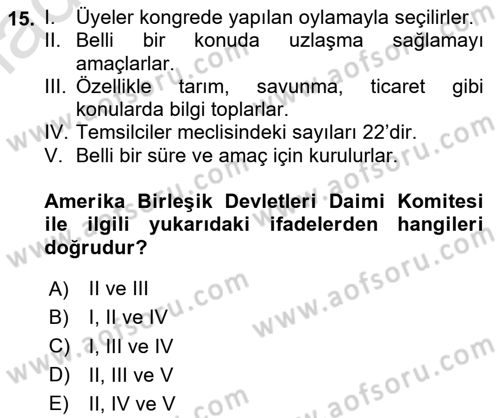 Lobicilik Ve Halkla İlişkiler Dersi 2020 - 2021 Yılı Yaz Okulu Sınavı 15. Soru