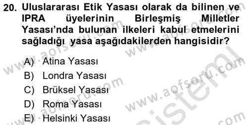 Lobicilik Ve Halkla İlişkiler Dersi 2021 - 2022 Yılı (Final) Dönem Sonu Sınav Soruları 20. Soru