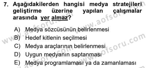 Lobicilik Ve Halkla İlişkiler Dersi 2021 - 2022 Yılı (Final) Dönem Sonu Sınav Soruları 7. Soru