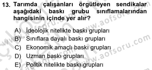 Lobicilik Ve Halkla İlişkiler Dersi 2021 - 2022 Yılı Yaz Okulu Sınavı 13. Soru