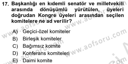 Lobicilik Ve Halkla İlişkiler Dersi 2021 - 2022 Yılı Yaz Okulu Sınavı 17. Soru