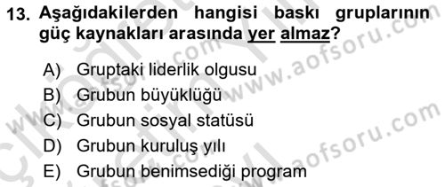Lobicilik Ve Halkla İlişkiler Dersi 2022 - 2023 Yılı Yaz Okulu Sınav Soruları 13. Soru