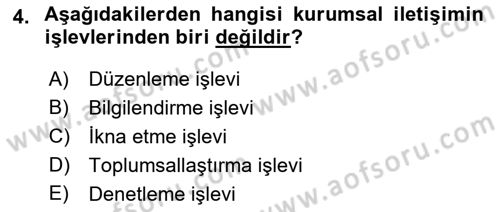 Lobicilik Ve Halkla İlişkiler Dersi 2022 - 2023 Yılı Yaz Okulu Sınav Soruları 4. Soru
