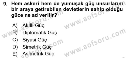 Kamu Diplomasisi Ve Uluslararası Halkla İlişkiler Dersi 2017 - 2018 Yılı (Vize) Ara Sınav Soruları 9. Soru