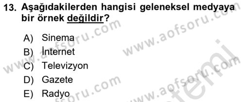 Kamu Diplomasisi Ve Uluslararası Halkla İlişkiler Dersi 2018 - 2019 Yılı 3 Ders Sınavı 13. Soru