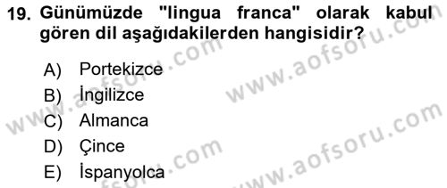 Kamu Diplomasisi Ve Uluslararası Halkla İlişkiler Dersi 2018 - 2019 Yılı 3 Ders Sınavı 19. Soru