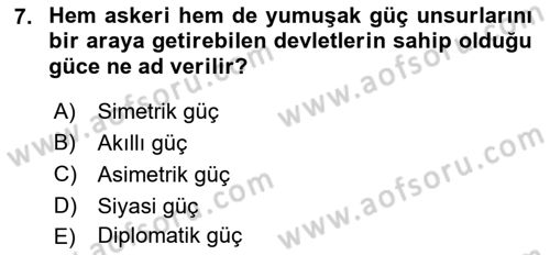 Kamu Diplomasisi Ve Uluslararası Halkla İlişkiler Dersi 2018 - 2019 Yılı (Vize) Ara Sınavı 7. Soru