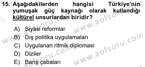 Kamu Diplomasisi Ve Uluslararası Halkla İlişkiler Dersi 2018 - 2019 Yılı (Final) Dönem Sonu Sınavı 15. Soru