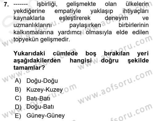 Kamu Diplomasisi Ve Uluslararası Halkla İlişkiler Dersi 2018 - 2019 Yılı (Final) Dönem Sonu Sınavı 7. Soru