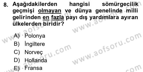 Kamu Diplomasisi Ve Uluslararası Halkla İlişkiler Dersi 2018 - 2019 Yılı (Final) Dönem Sonu Sınavı 8. Soru