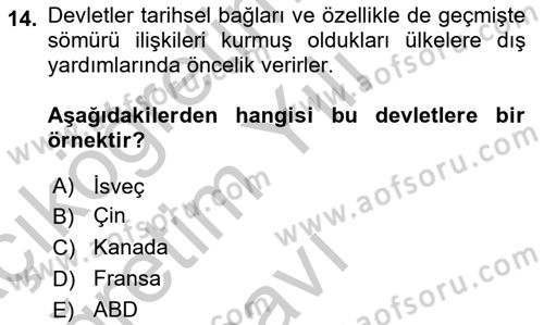 Kamu Diplomasisi Ve Uluslararası Halkla İlişkiler Dersi 2018 - 2019 Yılı Yaz Okulu Sınav Soruları 14. Soru