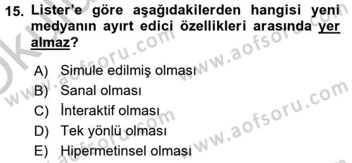 Kamu Diplomasisi Ve Uluslararası Halkla İlişkiler Dersi 2018 - 2019 Yılı Yaz Okulu Sınav Soruları 15. Soru