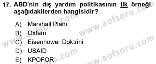 Kamu Diplomasisi Ve Uluslararası Halkla İlişkiler Dersi 2018 - 2019 Yılı Yaz Okulu Sınav Soruları 17. Soru