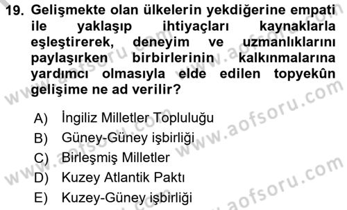 Kamu Diplomasisi Ve Uluslararası Halkla İlişkiler Dersi 2018 - 2019 Yılı Yaz Okulu Sınav Soruları 19. Soru