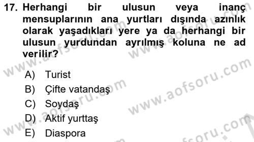 Kamu Diplomasisi Ve Uluslararası Halkla İlişkiler Dersi 2020 - 2021 Yılı Yaz Okulu Sınav Soruları 17. Soru