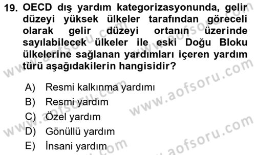 Kamu Diplomasisi Ve Uluslararası Halkla İlişkiler Dersi 2020 - 2021 Yılı Yaz Okulu Sınav Soruları 19. Soru