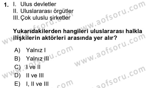 Kamu Diplomasisi Ve Uluslararası Halkla İlişkiler Dersi 2021 - 2022 Yılı (Vize) Ara Sınav Soruları 1. Soru