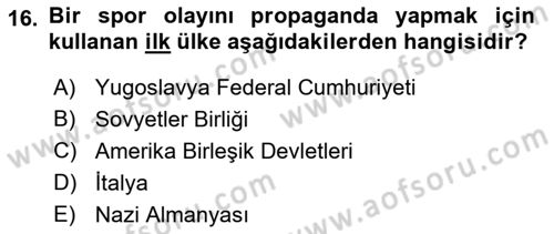 Kamu Diplomasisi Ve Uluslararası Halkla İlişkiler Dersi 2021 - 2022 Yılı (Vize) Ara Sınav Soruları 16. Soru