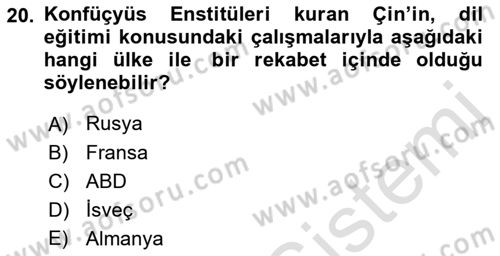 Kamu Diplomasisi Ve Uluslararası Halkla İlişkiler Dersi 2021 - 2022 Yılı (Vize) Ara Sınav Soruları 20. Soru